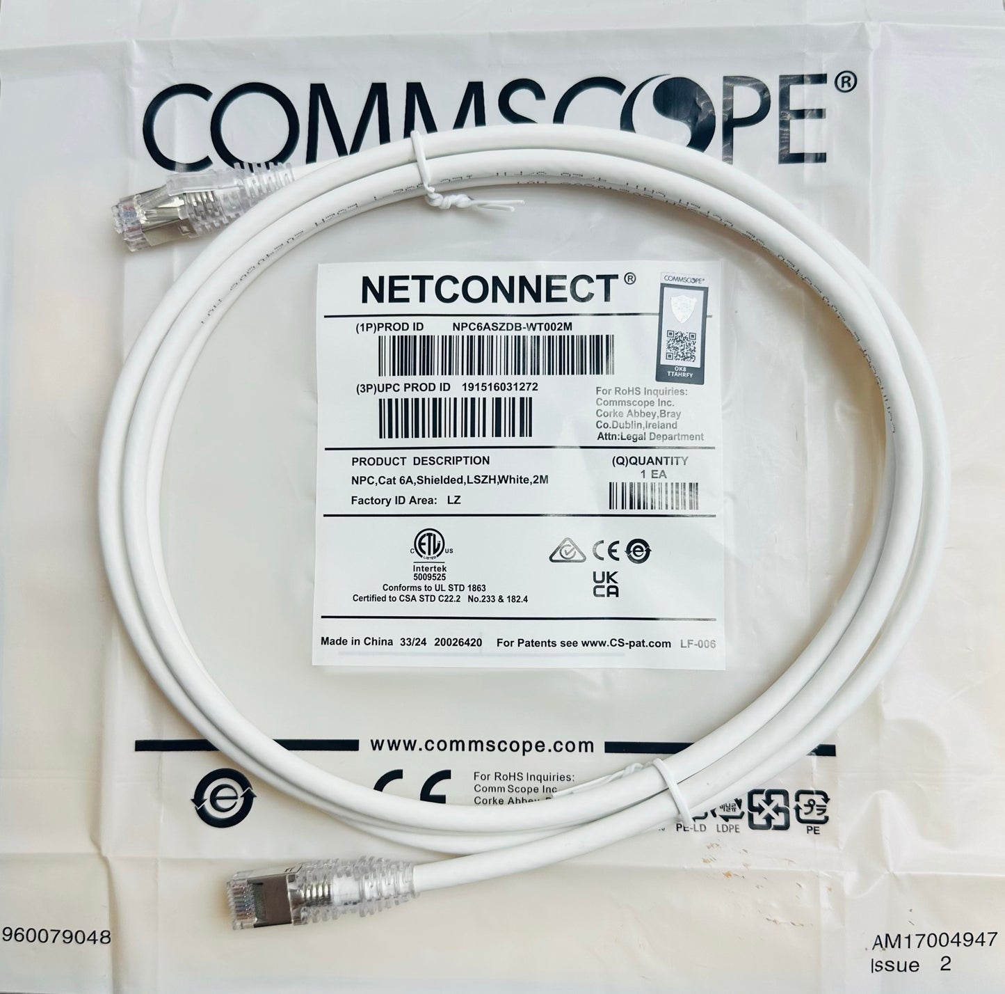 原裝Commscope 超六類跳線 Cat6A Patch cord